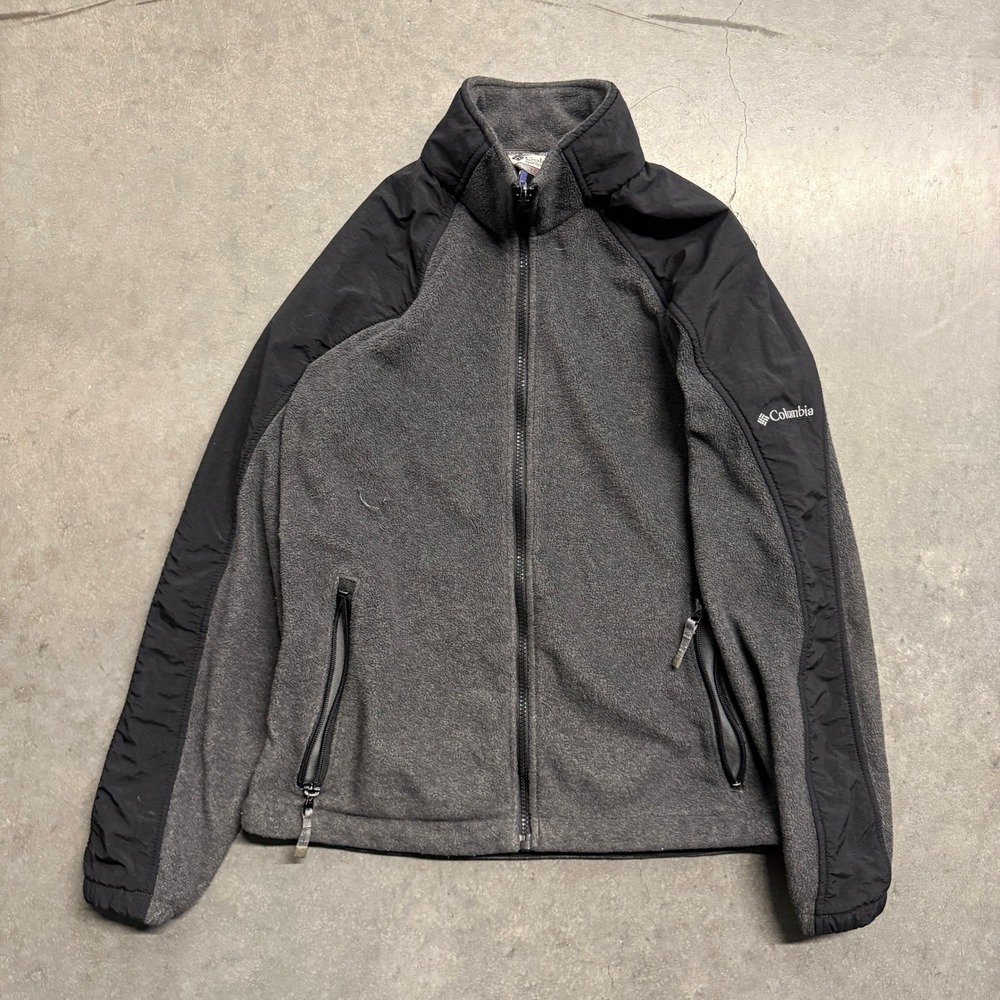 Columbia Vertex Core Interchange Fleece Jacket Womens Medium Gray Black Full Zip